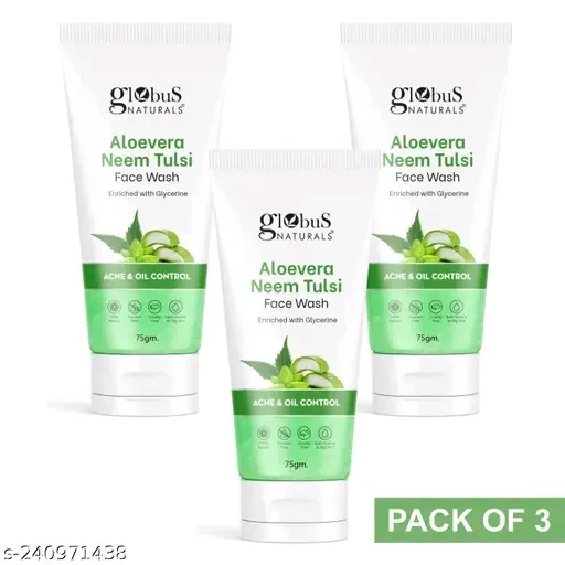 Globus Aloe Vera Neem Tulsi Acne Control Face Wash,